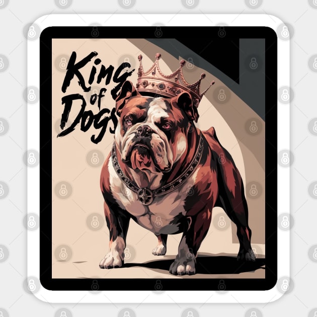 American Bulldog, King Of Dogs Sticker by Pixel Threads 